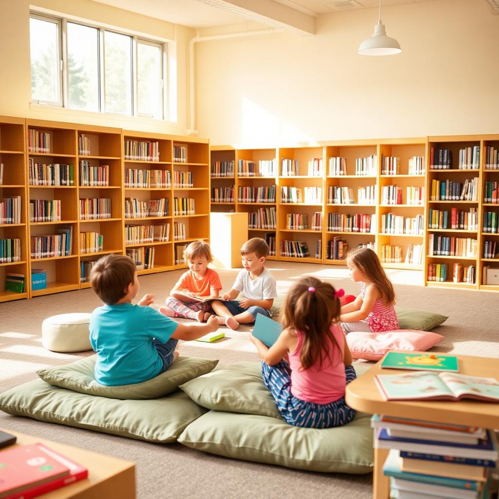 Children enjoying a summer class at the public library